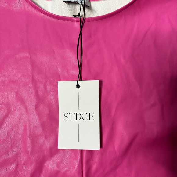 Sledge Pink Faux Leather Top - Picture 2 of 3